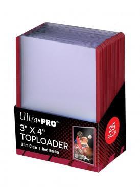 Ultra Pro 3" x 4" Red Border Toploader (25-Count) - Ultra Pro Toploaders