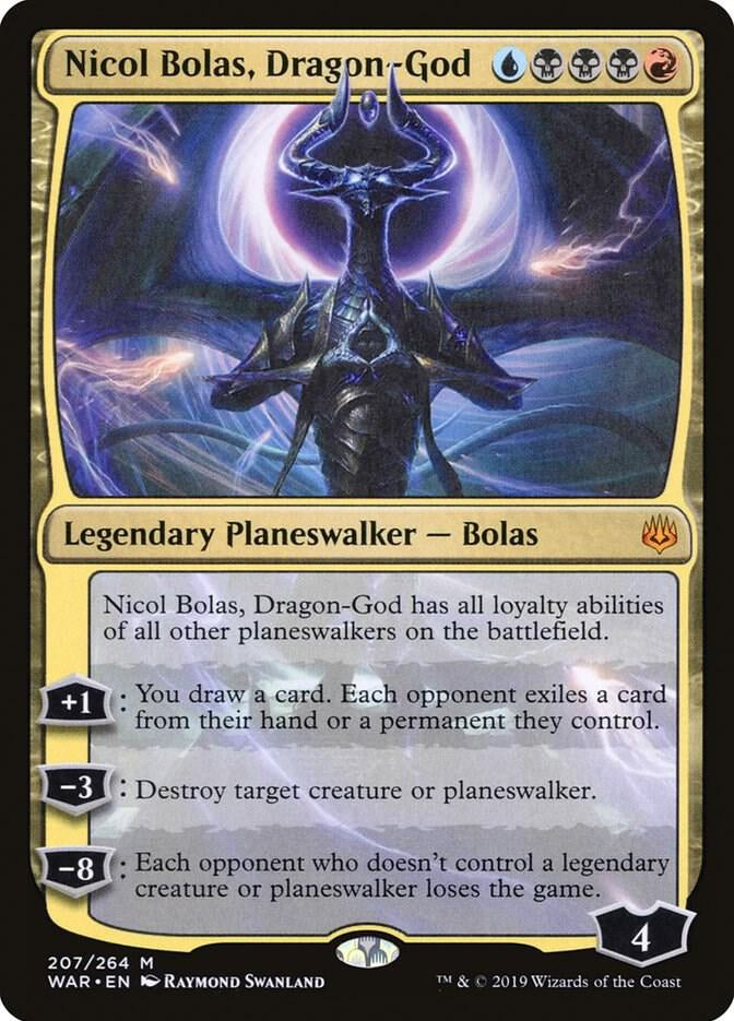 blue god card mtg Nicol Bolas, Dragon-God