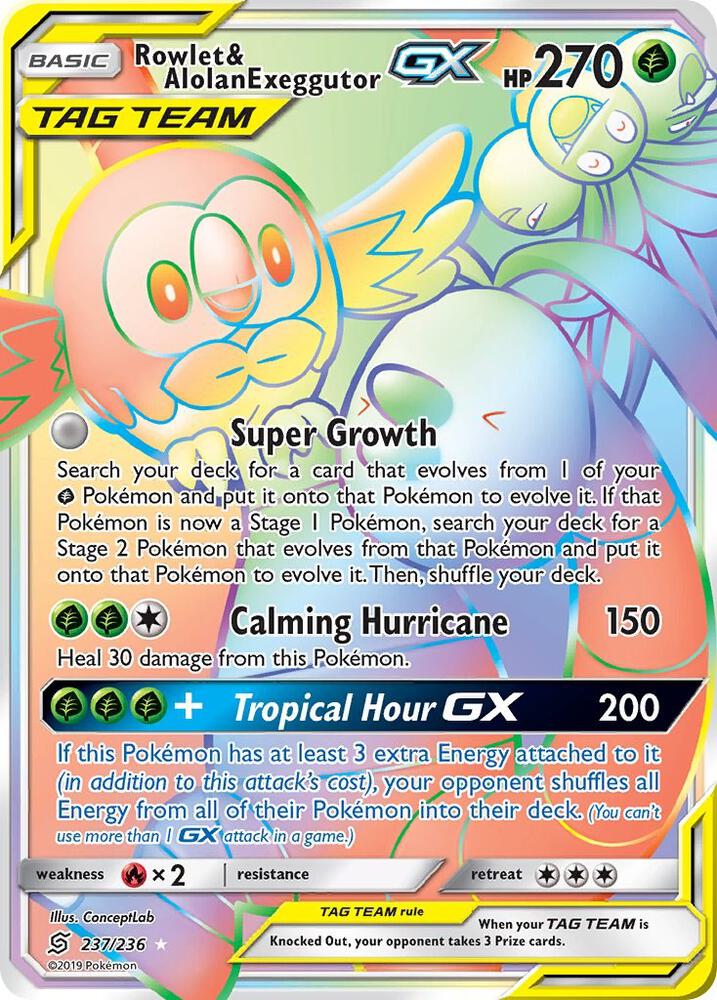 Rowlet & Alolan Exeggutor GX - Grass