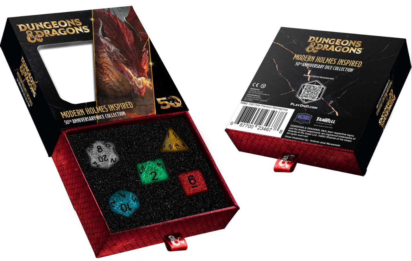Dungeons & Dragons 50th Anniversary Dice: Modern Holmes Replica Set
