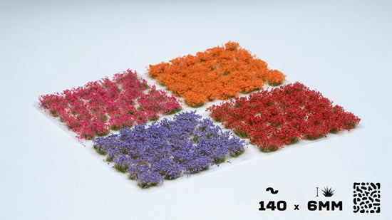 Gamers Grass: Flowers Tuft Set: Wild (Violet, Pink, Orange, Red)