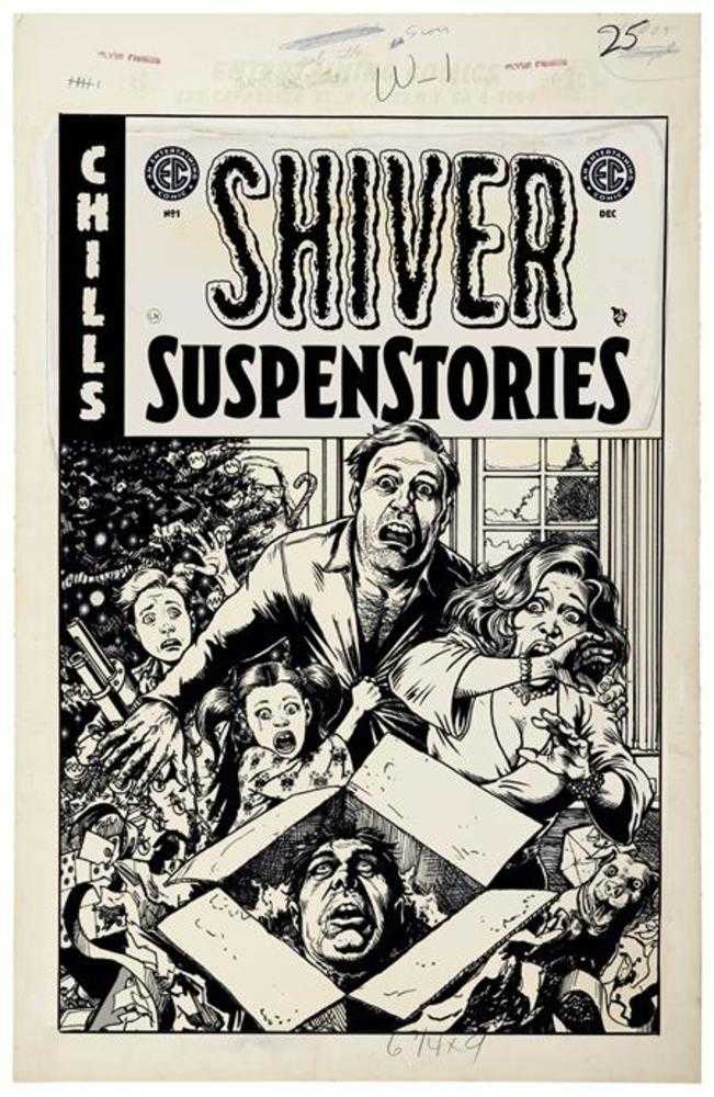 EC Shiver Suspenstories #1 1:20 Darick Robertson Black & White Artist Edition Variant