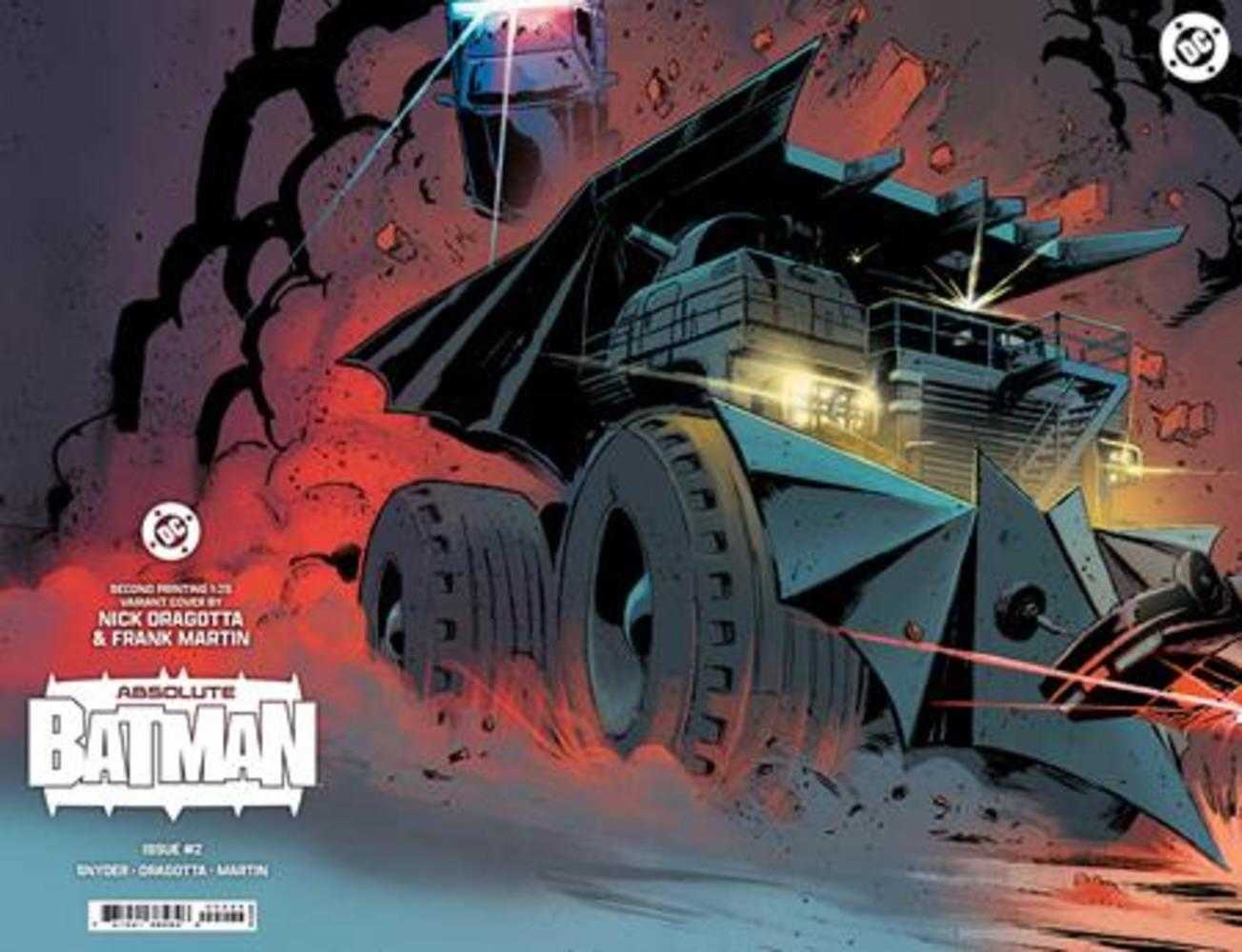 Absolute Batman #2 2nd Print 1:25 Nick Dragotta Batmobile Wraparound Card Stock Variant