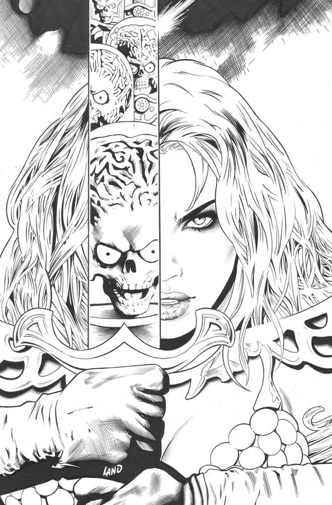 Red Sonja Attacks Mars #2 Cover F 10 Copy Variant Edition Land Line Art V