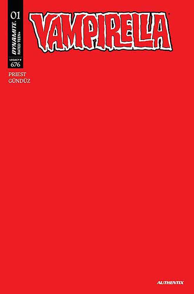 Vampirella (2025) #1 Cover Zc Foc Bonus Red Blank Authentix