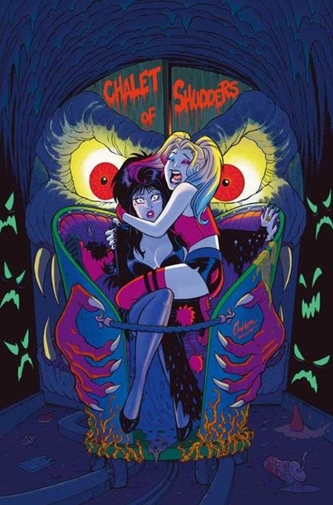 Harley Quinn X Elvira #1 1:20 Cover R Amanda Conner Foil Full Art Variant
