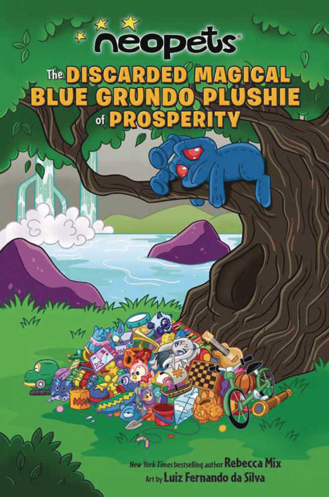 Neopets Discarded Magical Blue Grundo Plushie Prosperity Graphic Novel