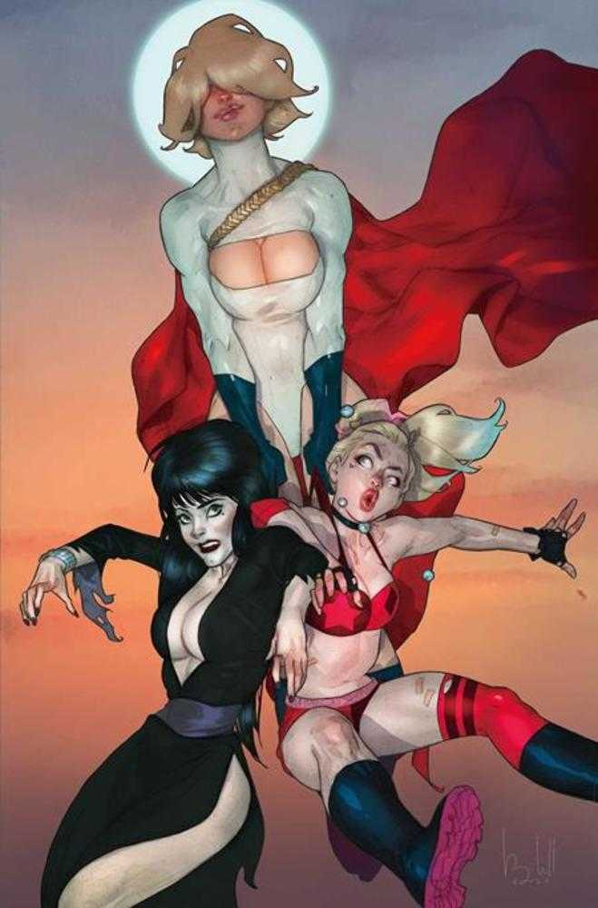 Harley Quinn X Elvira #3 1:10 Cover H Ben Caldwell Full Art Variant