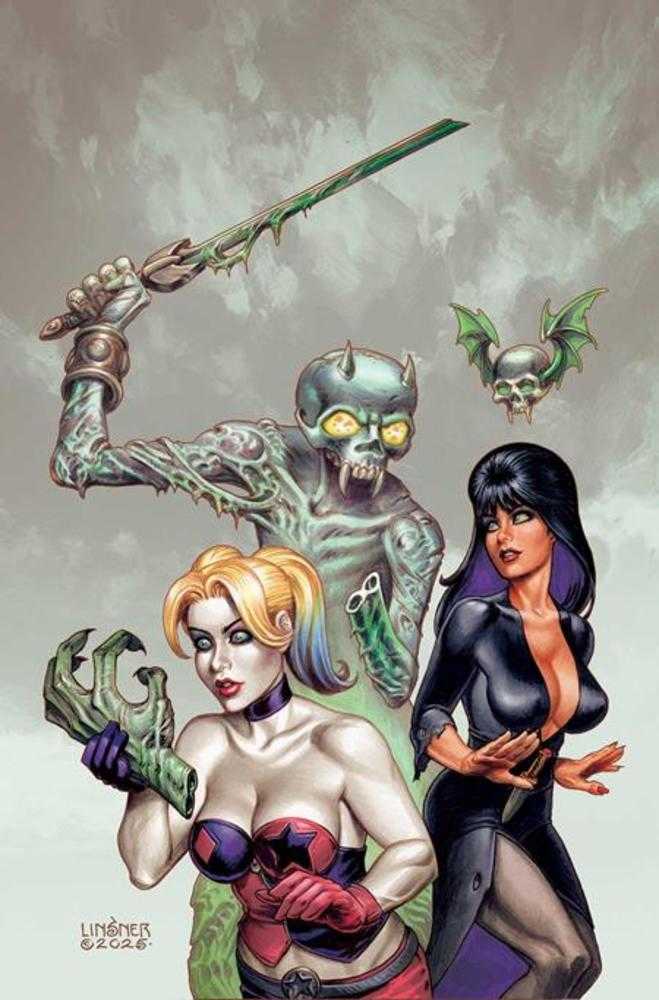 Harley Quinn X Elvira #3 1:15 Cover I Joseph Michael Linsner Full Art Variant