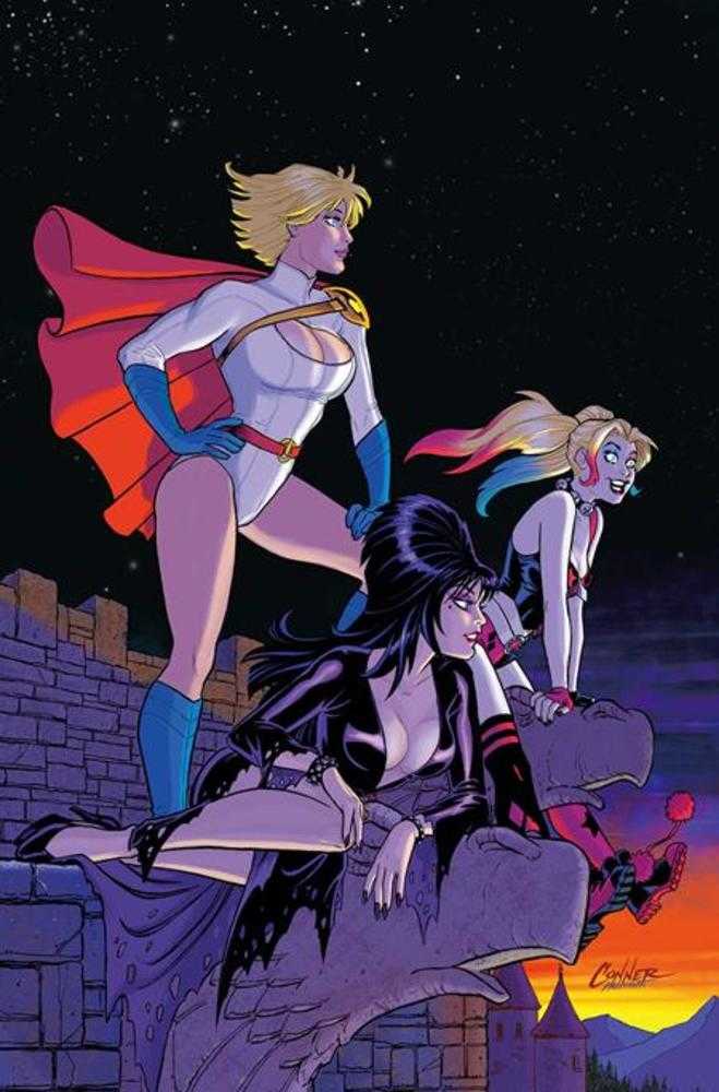 Harley Quinn X Elvira #3 1:20 Cover K Amanda Conner Night Full Art Variant