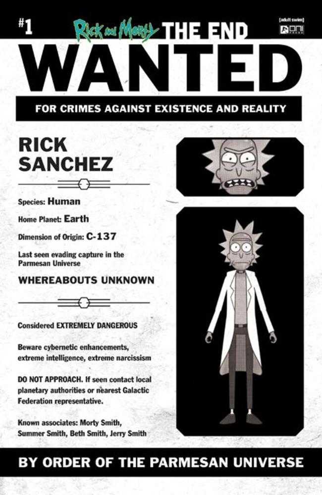 Rick And Morty The End #1 1:10 Cover E Most Wanted Variant