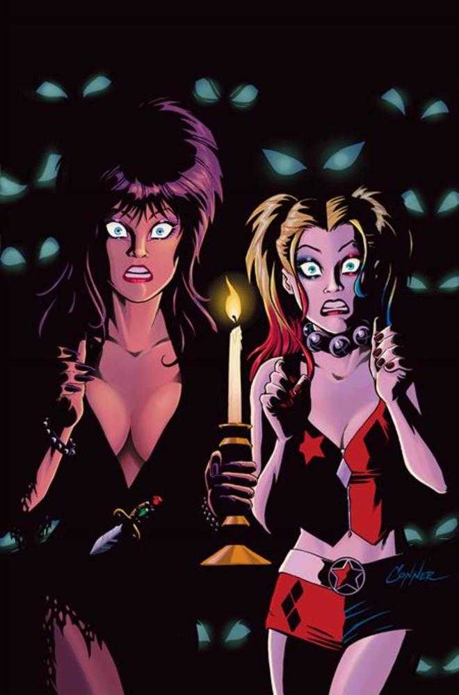 Harley Quinn X Elvira #4 1:20 Cover L Amanda Conner Candle Full Art Variant