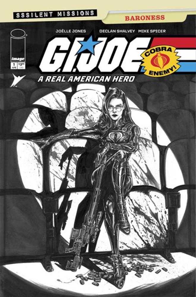 G.I. Joe A Real American Hero Sssilent Missions Baroness #1 (One Shot) 1:10 Cover C Joelle Jones Black & White Variant