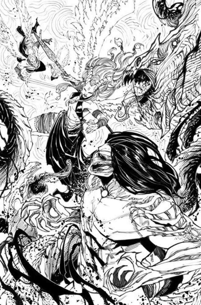 Darkness vs Angelus (One Shot) 1:25 Cover D Giuseppe Cafaro Black & White Variant