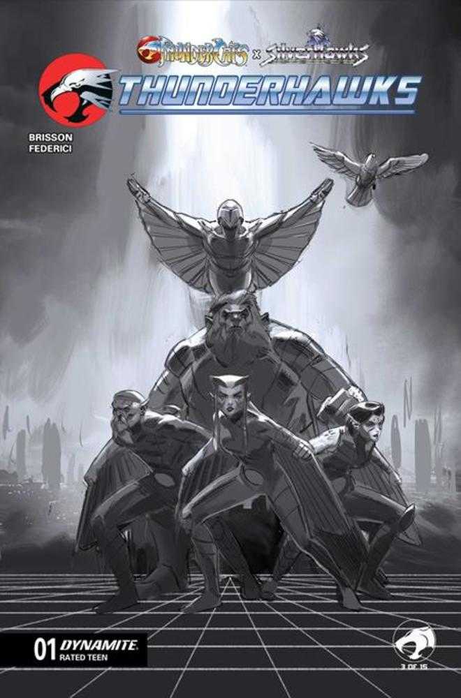 Thundercats X Silverhawks Thunderhawks #1 1:15 Cover J Marco Failla Black & White Variant