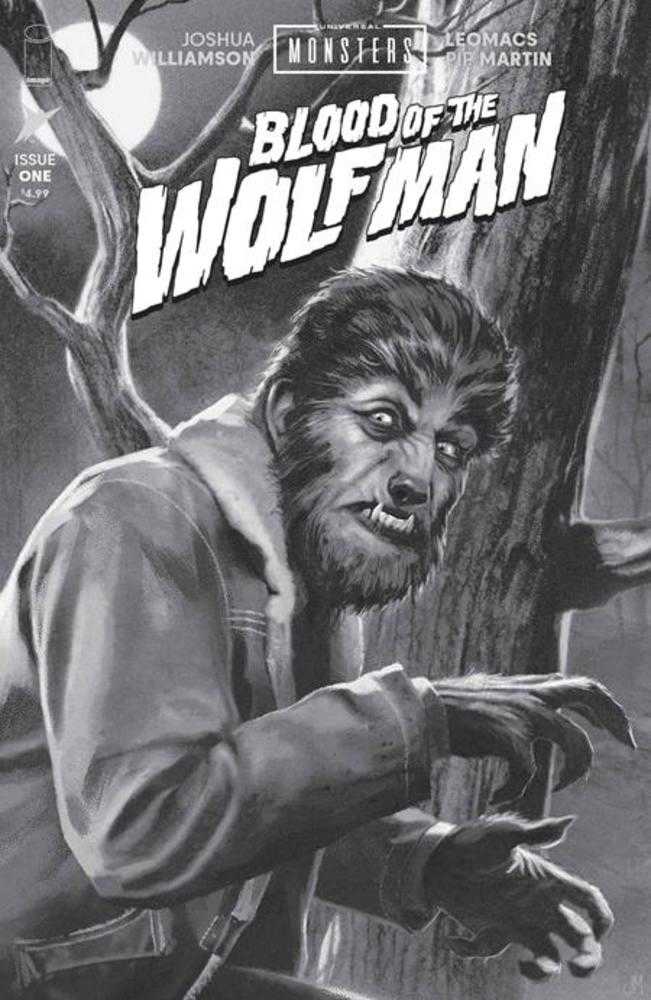 Universal Monsters Blood Of The Wolf Man #1 (Of 4) 1:25 Cover D Joshua Middleton Classic Horror Black & White Variant