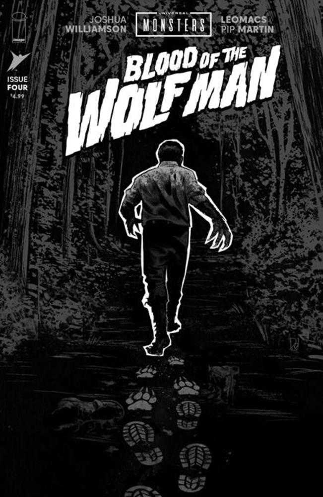 Universal Monsters Blood Of The Wolf Man #4 (Of 4) 1:25 Cover D Mike Del Mundo Black & White Classic Horror Variant