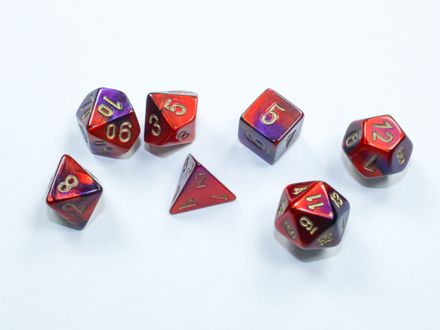 Gemini® Mini-Polyhedral Purple-Red/gold 7-Die Set
