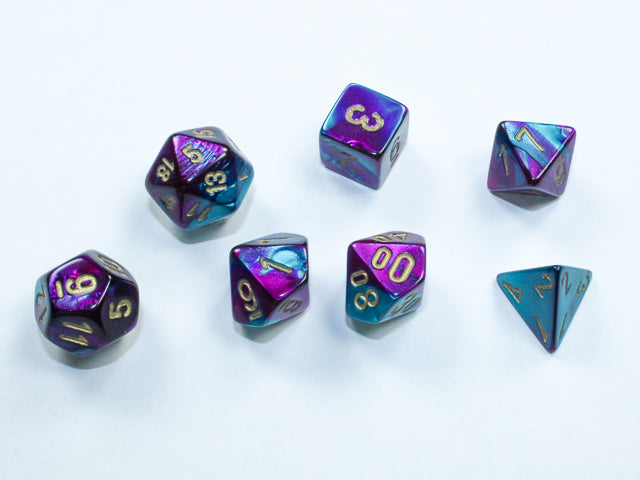 Gemini® Mini-Polyhedral Purple-Teal/gold 7-Die Set