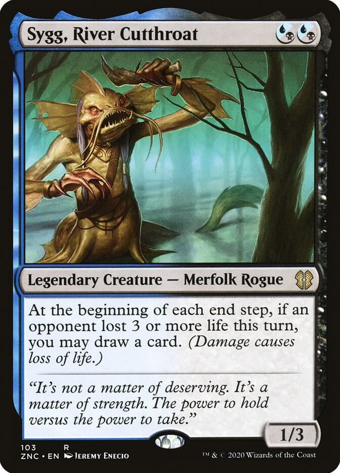 Sygg, River Cutthroat - Legendary Creature - Merfolk Rogue - Blue/Black