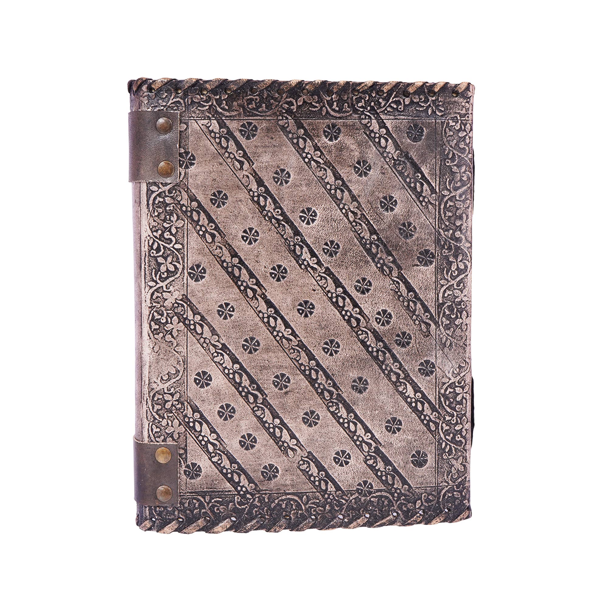 Antique Embossed Chakra Stones Leather Journal 6x8 Inches