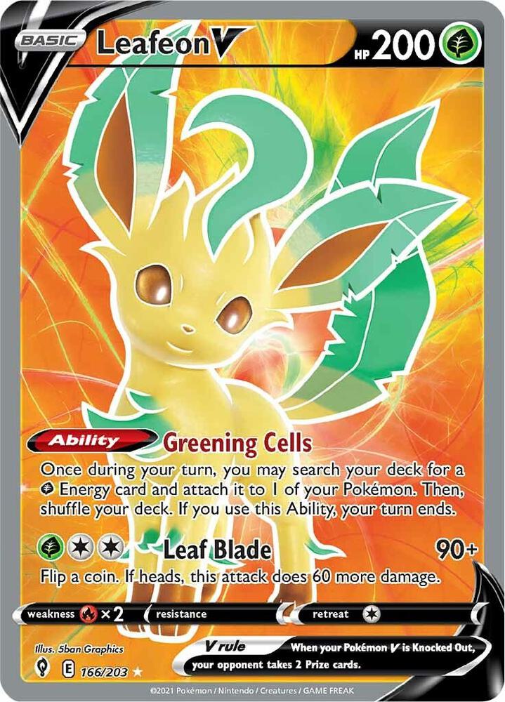leaf pokemon cards Leafeon V