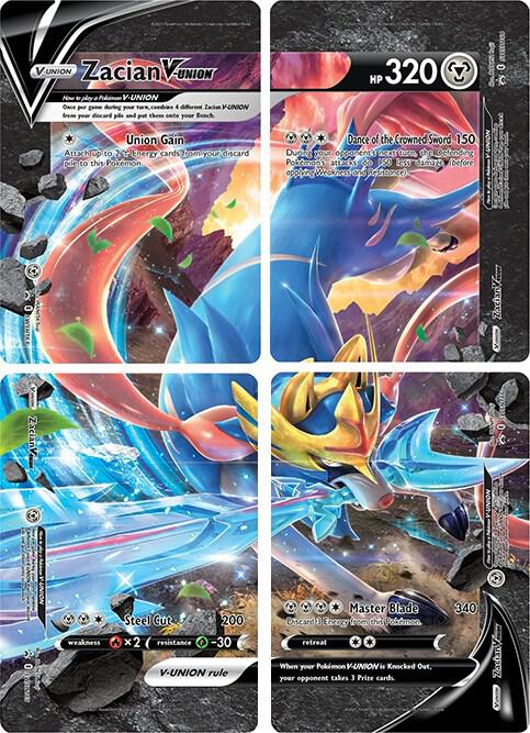 Zacian V-UNION [Set of 4] - SWSH: Sword & Shield Promo Cards (SWSD) - Metal
