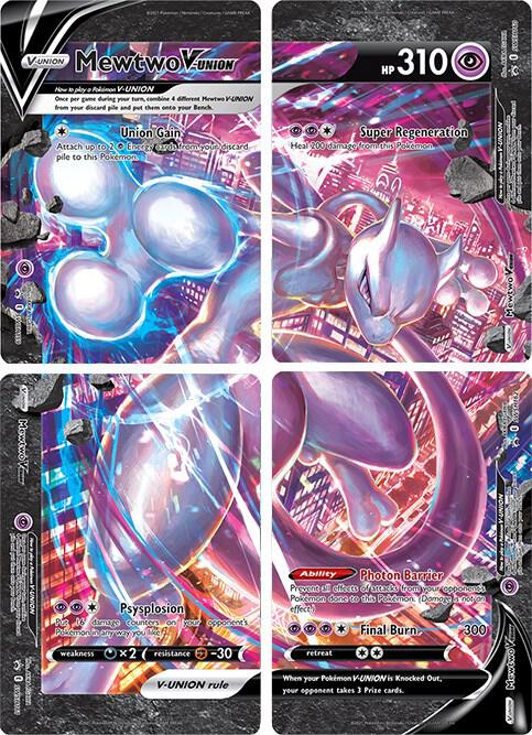 Mewtwo V-UNION [Set of 4] - SWSH: Sword & Shield Promo Cards (SWSD) - Psychic