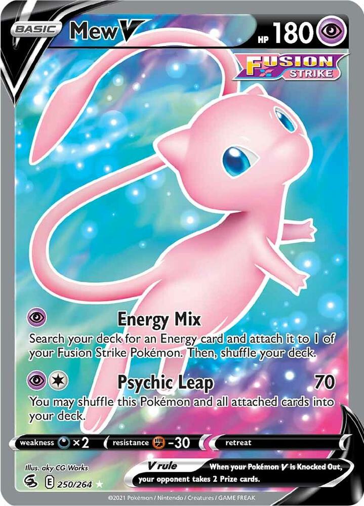 Mew V - Psychic - 250/264 (Holofoil) (Full Art) - SWSH08: Fusion Strike (SWSH08) Mew V - Psychic - 250/264 (Holofoil) (Full Art) - SWSH08: Fusion Strike (SWSH08)