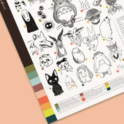 Anime Character Menagerie Print, Japanese Animation Poster