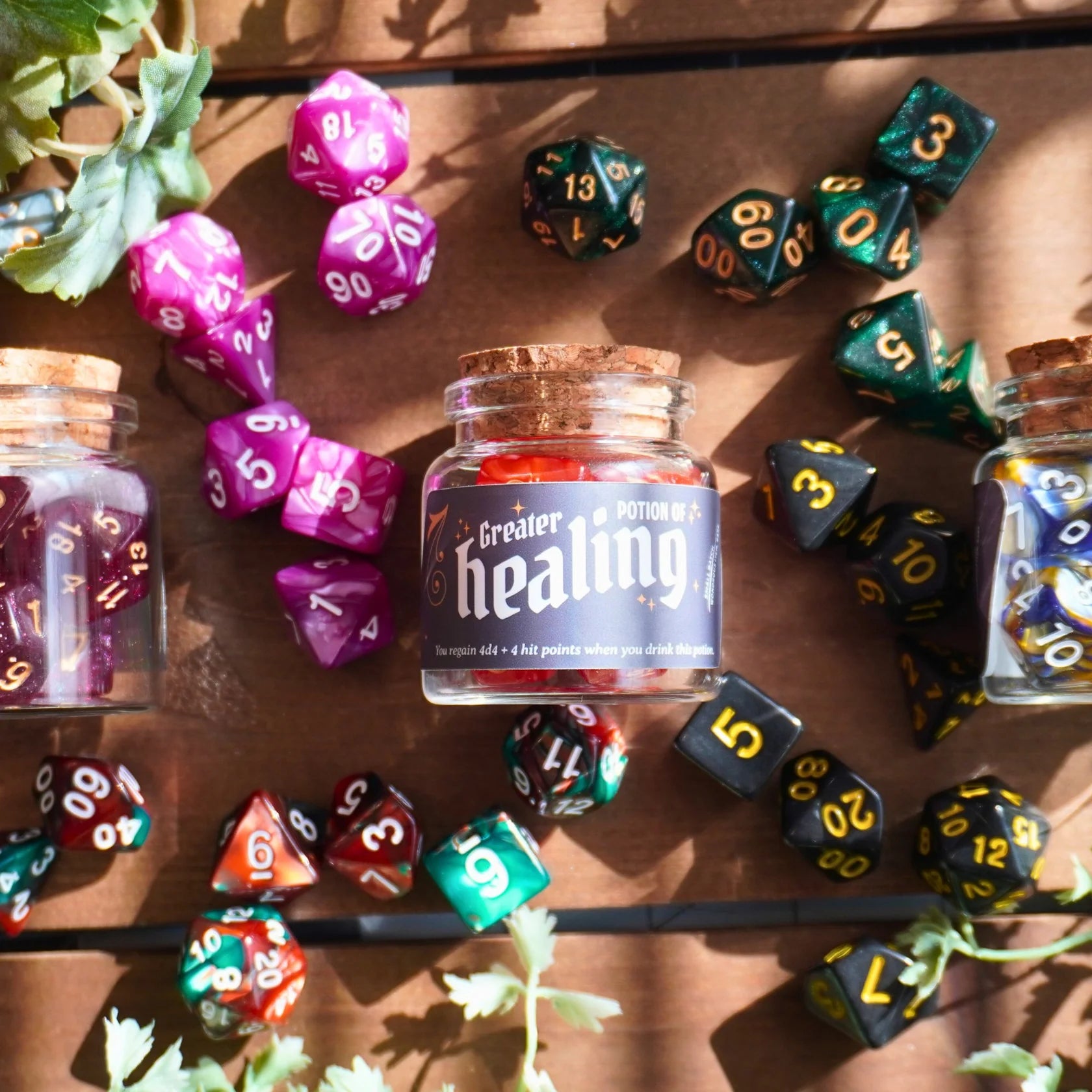 Mystery Healing Potion Dice Bottle Set - Holographic