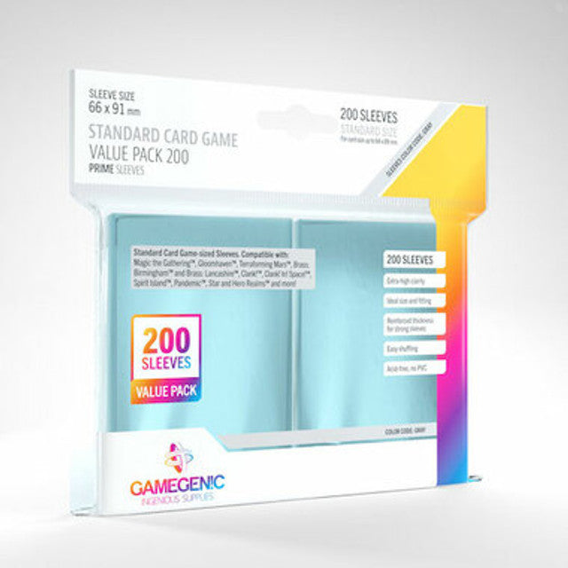 STANDARD CARD GAME VALUE PACK 200 PRIME SLEEVES