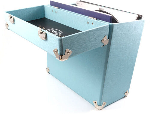 GPO Retro 12" Vinyl Record Case 35 Count Capacity with Removable Lid - Blue