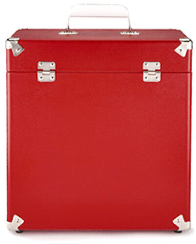 GPO Retro 12" Vinyl Record Case 35 Count Capacity with Removable Lid - Red