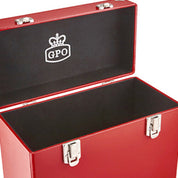 GPO Retro 12" Vinyl Record Case 35 Count Capacity with Removable Lid - Red