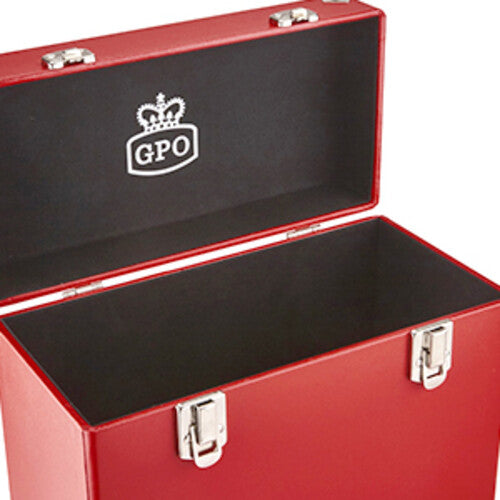 GPO Retro 12" Vinyl Record Case 35 Count Capacity with Removable Lid - Red