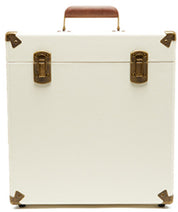 GPO Retro  12" Vinyl Record Case 35 Cnt Capacity Removable Lid - Cream / Tan