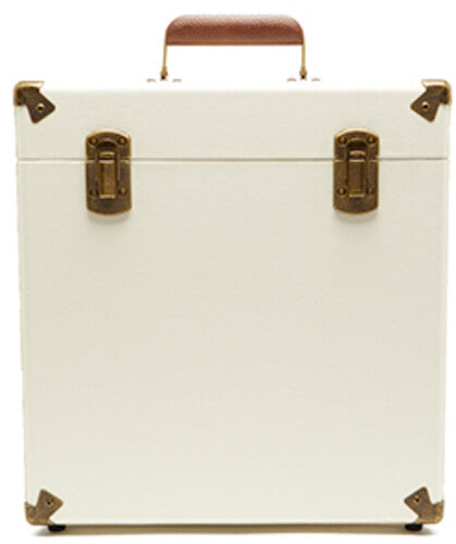 GPO Retro  12" Vinyl Record Case 35 Cnt Capacity Removable Lid - Cream / Tan