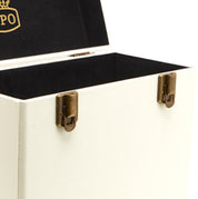 GPO Retro  12" Vinyl Record Case 35 Cnt Capacity Removable Lid - Cream / Tan