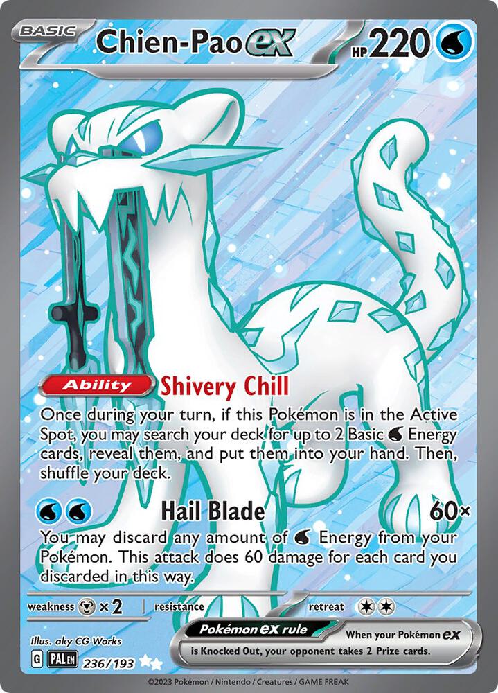 ice type pokemon card Chien-Pao EX
