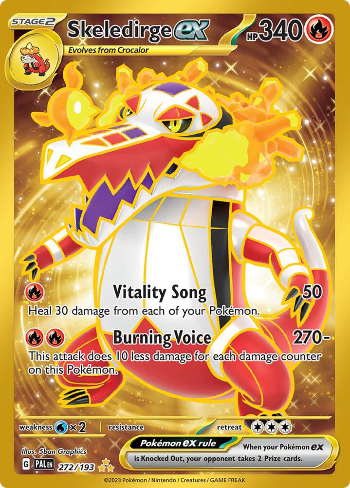 skeledirge pokemon card Pokemon TCG - Skeledirge ex Gold Hyper Rare Holo - 272/193 - Paldea Evolved