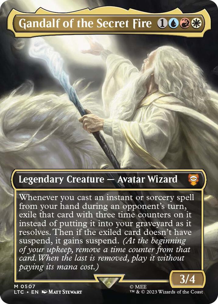 Gandalf of the Secret Fire - (Borderless) - Commander: The Lord of the Rings: Tales of Middle-earth (LTC)