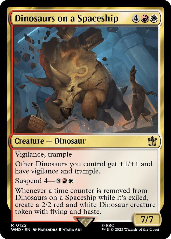 Dinosaurs on a Spaceship - Red/White