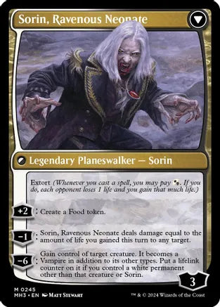 Sorin of House Markov - Legendary Creature - Human Noble - Black // Sorin, Ravenous Neonate - Legendary Planeswalker - Sorin