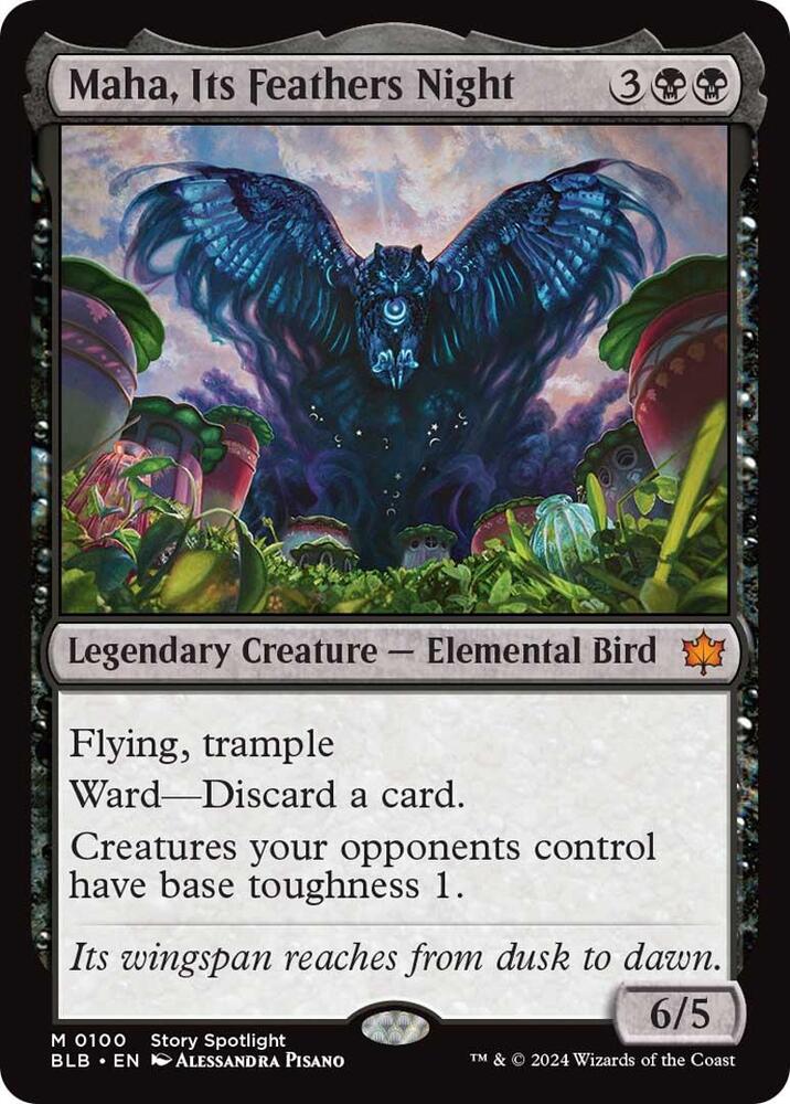 Maha, Its Feathers Night - Legendary Creature - Elemental Bird - Black