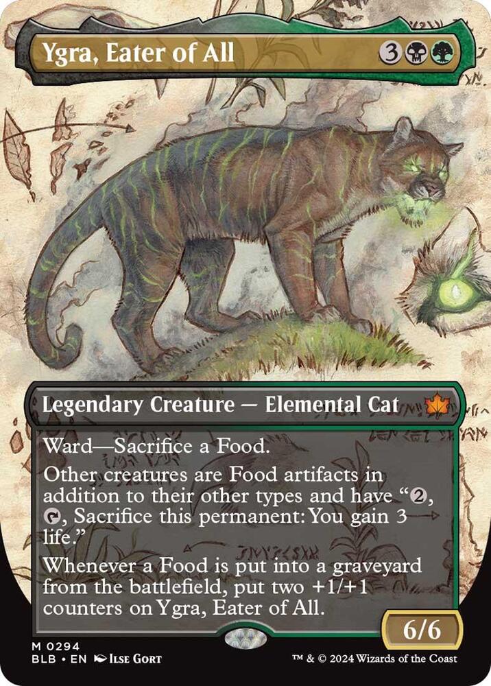 Ygra, Eater of All - Black/Green - 0294 (Borderless) - Bloomburrow (BLB) Ygra, Eater of All - Black/Green - 0294 (Borderless) - Bloomburrow (BLB)
