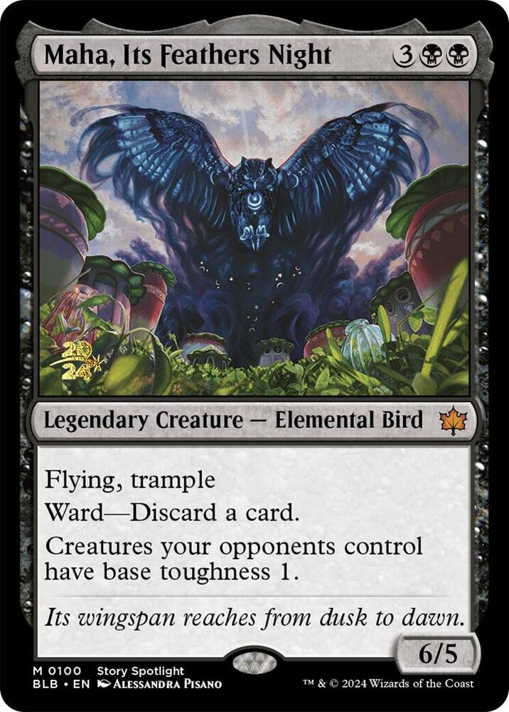 Maha, Its Feathers Night - Legendary Creature - Elemental Bird - Black