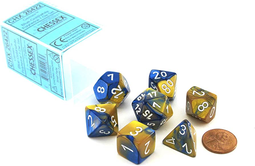 Gemini® Polyhedral Blue-Gold/white 7-Die Set