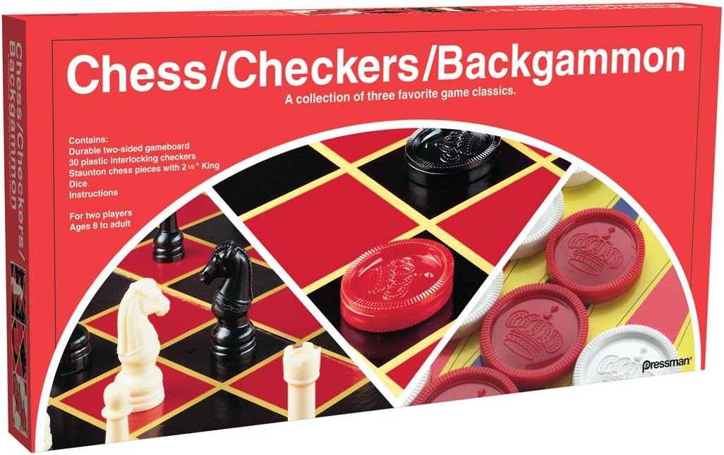 Pressman Chess / Checkers / Backgammon - 3 Games in One