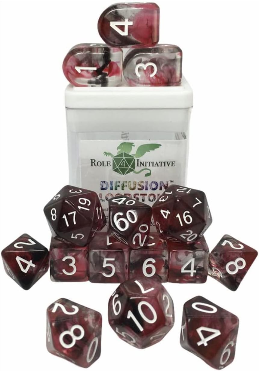 Dice w/ Arch'd4: Diffusion - Bloodstone w/ White (15)